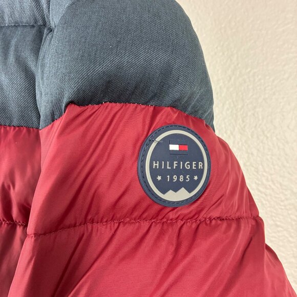 VTG 90s Y2K Tommy Hilfiger Quilted Color Block Hooded Puffer Jacket Sz L Retro - Picture 5 of 9